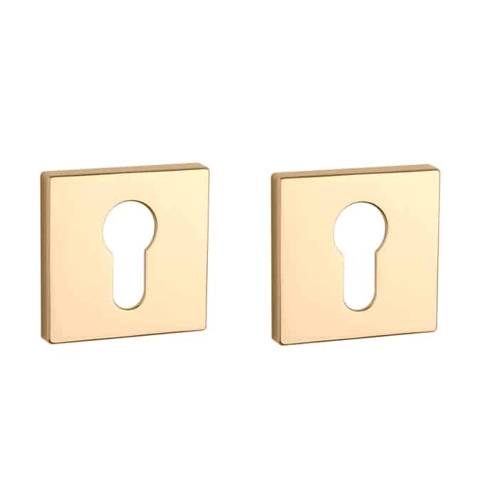 Aprile Premium cilinderrozetten 52x52x7mm gepolijst goud