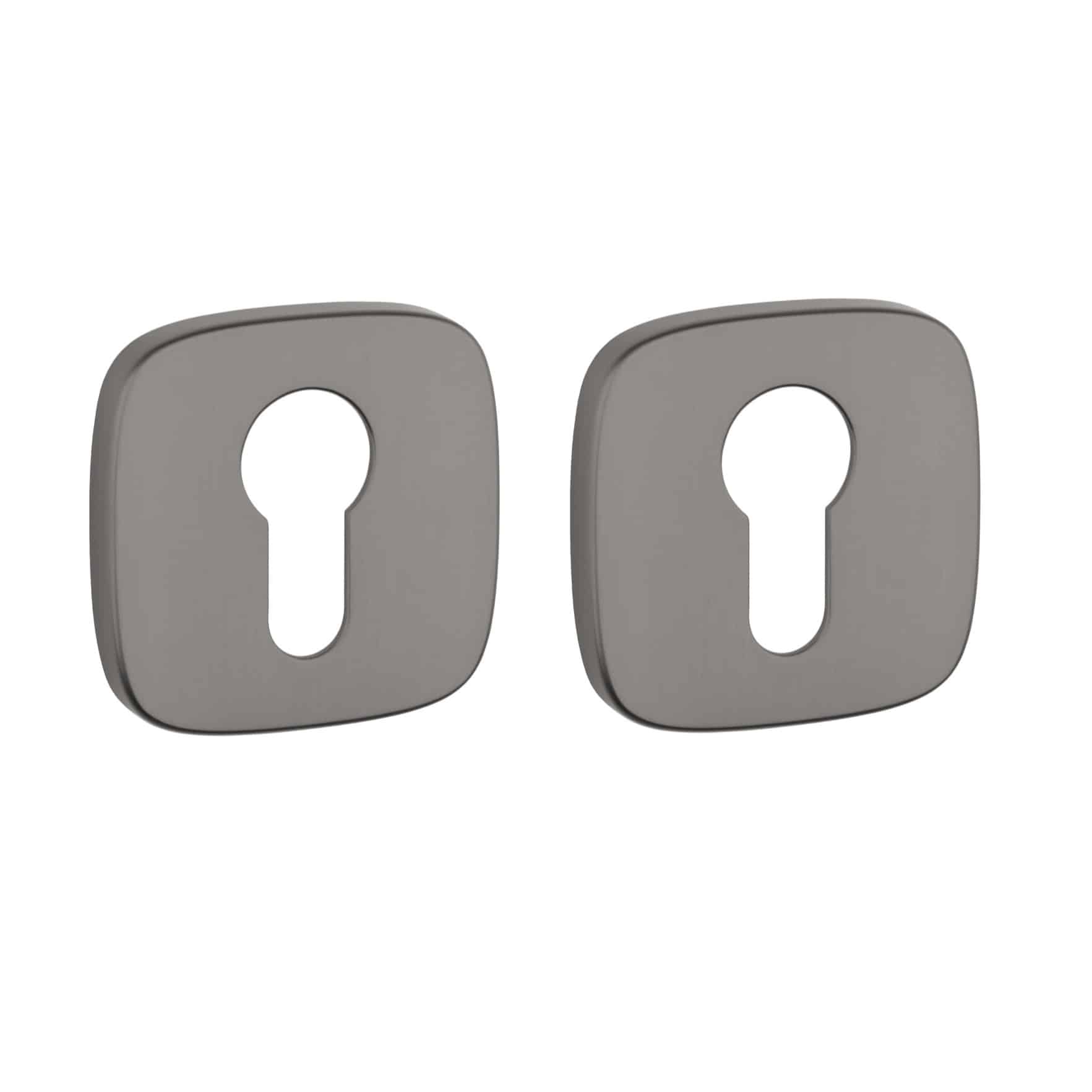 APRILE cilinderrozetten 52x52x7mm afgerond - Grafiet