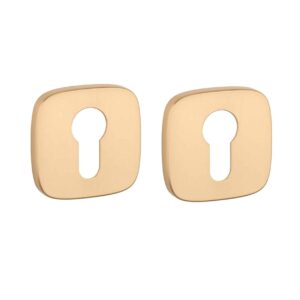 APRILE cilinderrozetten 52x52x7mm afgerond - mat goud