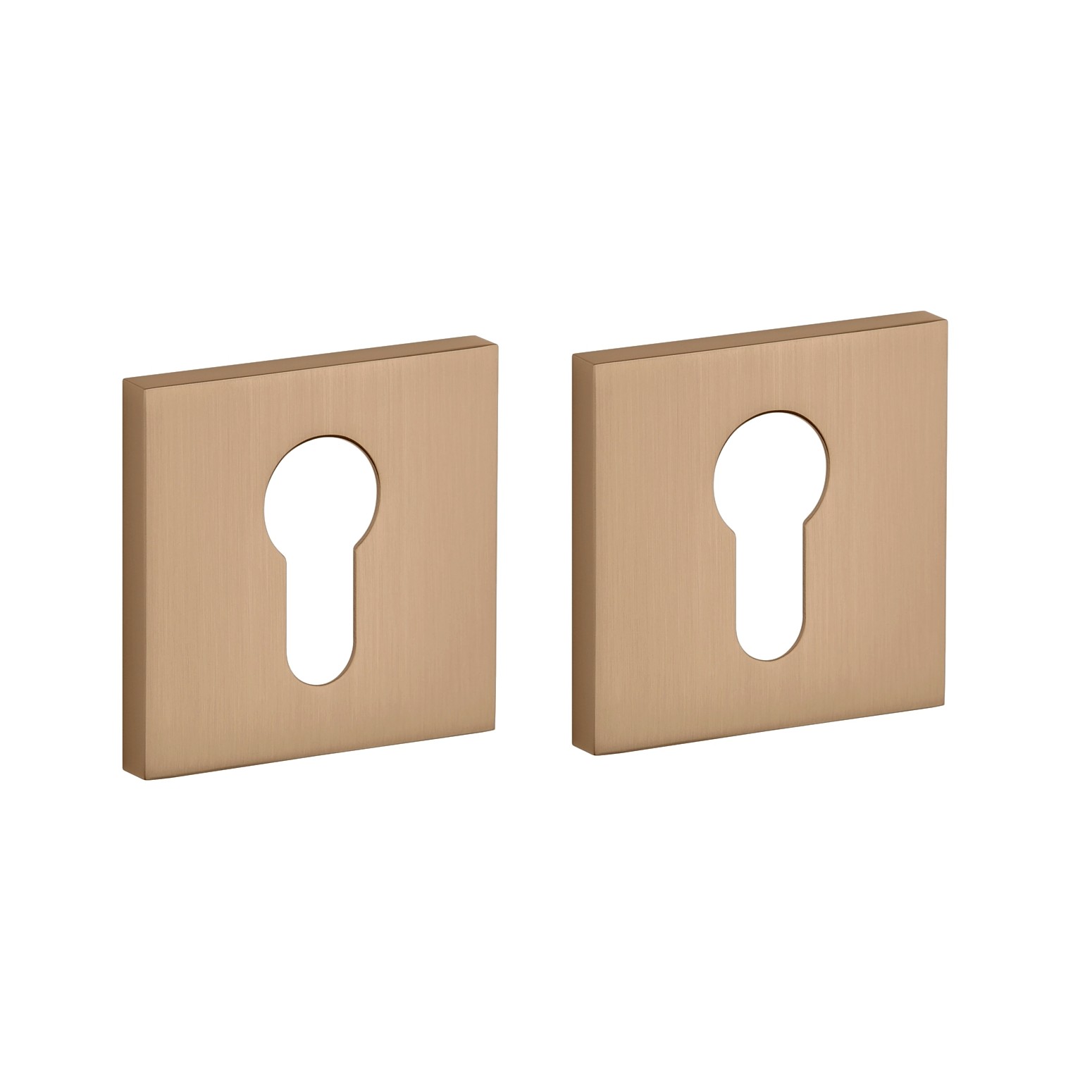 Stile cilinderrozetten 53x53x7mm - licht bruin