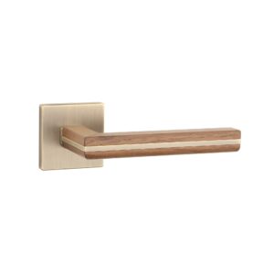 Deurklink Aprile Cyrilla in zwart walnoothout - antiek messing